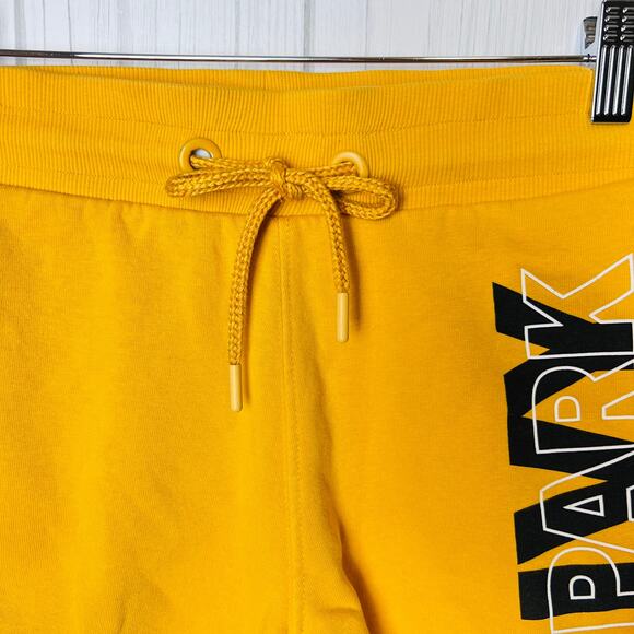 IVY PARK Logo Fleece Short Drawstring Waist Sporty Pockets Yellow - Picture 5 of 6